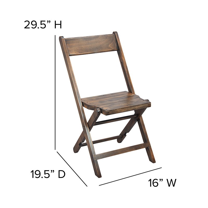 Flash Furniture Folding Wood Wedding Chair in Antique Black (Set of 4)