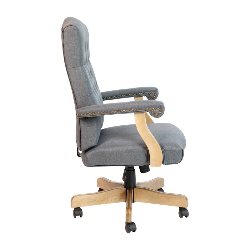 Flash Furniture Fabric Executive Swivel Office Chair in Gray/Driftwood