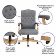 Flash Furniture Fabric Executive Swivel Office Chair in Gray/Driftwood