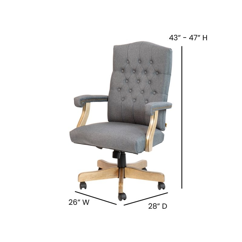 Flash Furniture Fabric Executive Swivel Office Chair in Gray/Driftwood