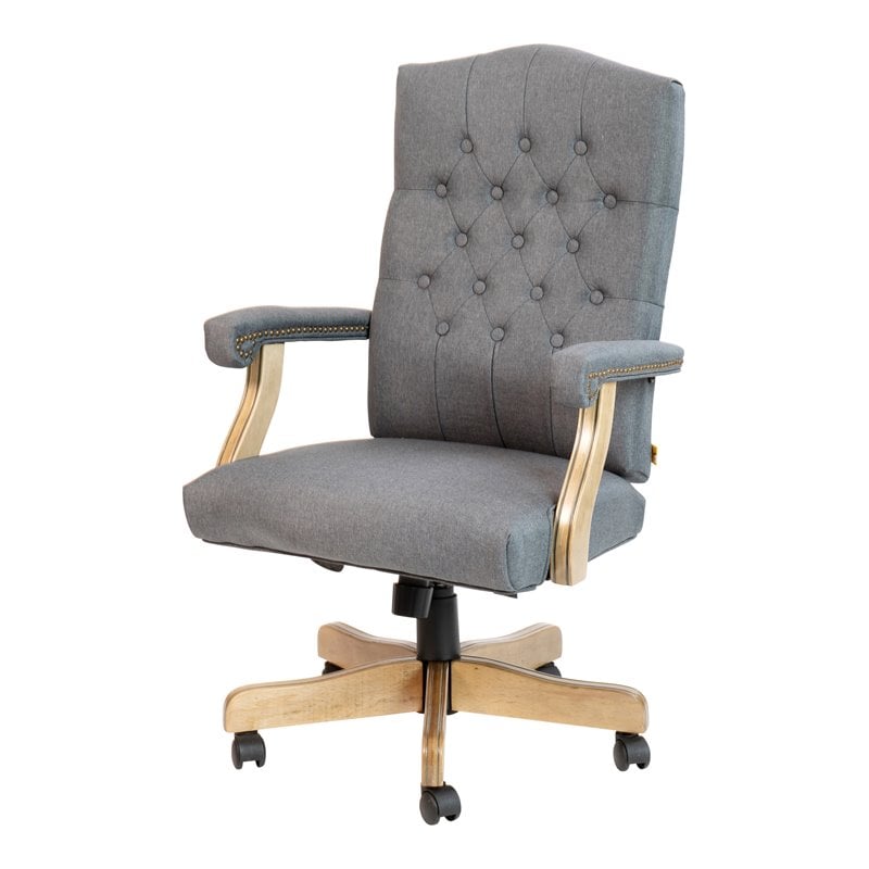 Flash Furniture Fabric Executive Swivel Office Chair in Gray/Driftwood