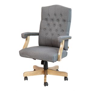 Flash Furniture Fabric Executive Swivel Office Chair in Gray/Driftwood