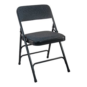 flash furniture metal and fabric padded folding chair in black (set of 2)