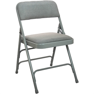 Flash Furniture Metal and Fabric Padded Folding Chair in Gray (Set of 2)