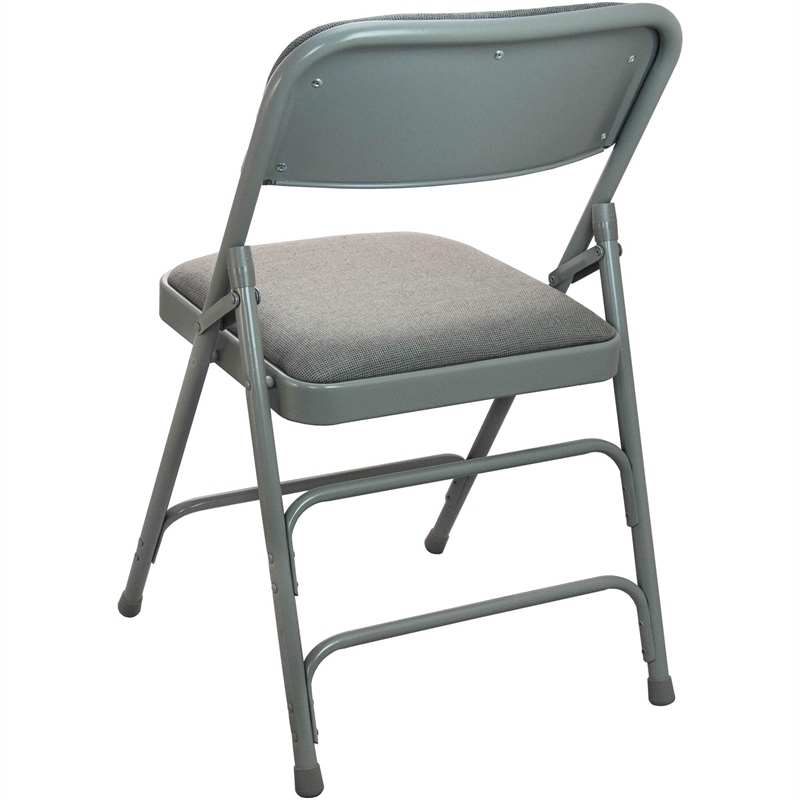 Flash Furniture Metal and Fabric Padded Folding Chair in Gray (Set of 2)