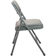 Flash Furniture Metal and Fabric Padded Folding Chair in Gray (Set of 2)