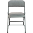 Flash Furniture Metal and Fabric Padded Folding Chair in Gray (Set of 2)