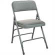 Flash Furniture Metal and Fabric Padded Folding Chair in Gray (Set of 2)