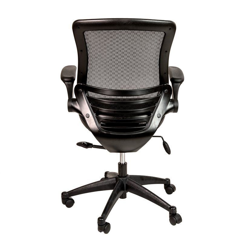 Flash Furniture Metal Executive Office Chair with Flip-Up Arms in Black