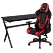 Flash Furniture Metal & Faux Leather Gaming Desk Bundle with Chair in Red/Black