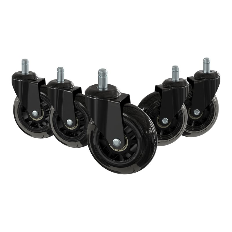 Flash Furniture Polyurethane Wheel for Gaming & Office Chair in Black (Set of 5)