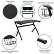 Flash Furniture Metal Gaming Bundle-Desk and Reclining Chair Set in Red