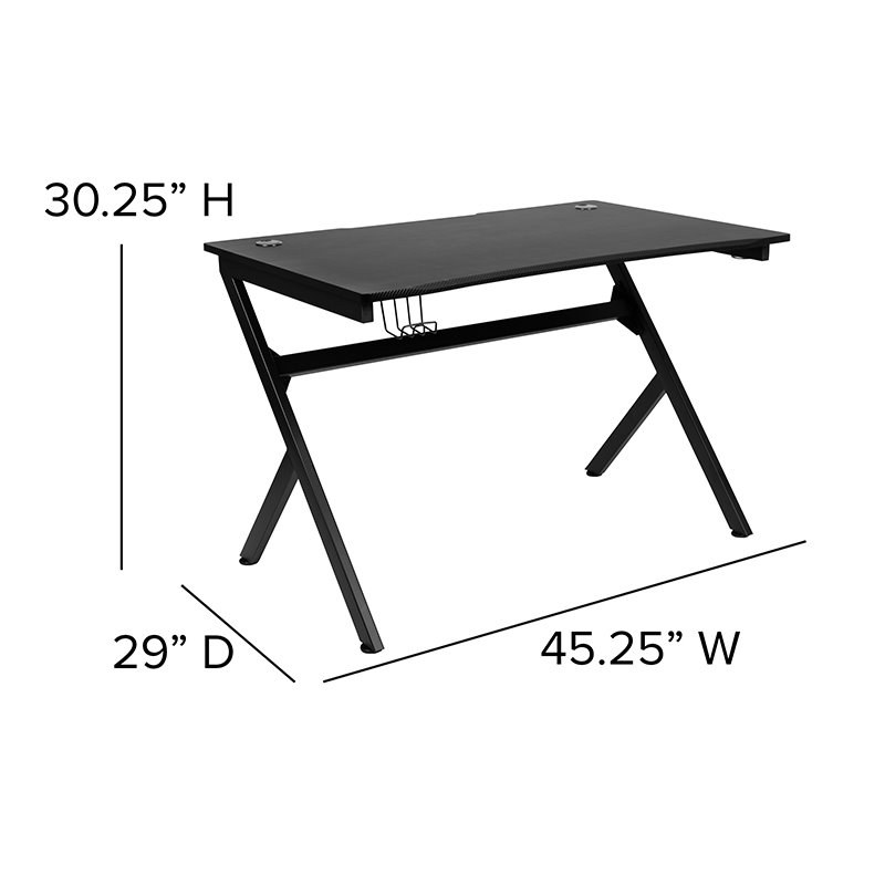 Flash Furniture Metal Gaming Bundle-Desk and Reclining Chair Set in Red