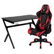 Flash Furniture Metal Gaming Bundle-Desk and Reclining Chair Set in Red