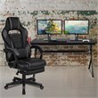 Flash Furniture Metal and Faux Leather Gaming Desk Bundle with Chair in Black