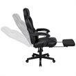 Flash Furniture Metal and Faux Leather Gaming Desk Bundle with Chair in Black