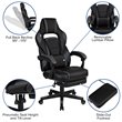Flash Furniture Metal and Faux Leather Gaming Desk Bundle with Chair in Black