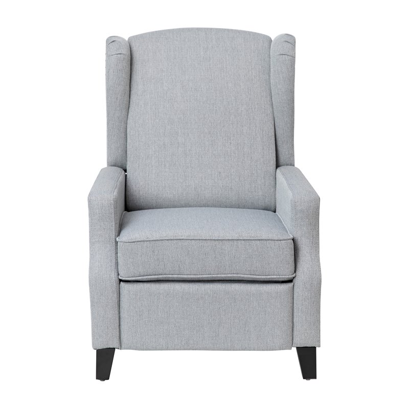 Flash Furniture Prescott Wing Back Fabric Pocket Spring Recliner in Gray