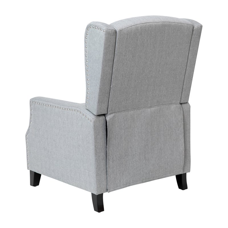 Flash Furniture Prescott Wing Back Fabric Pocket Spring Recliner in Gray