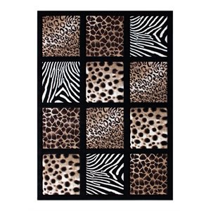 Flash Furniture Menagerie 62.4&quot x 87.6&quot Olefin Fabric Area Rug in Black