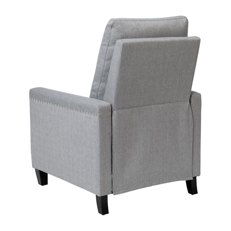 Flash Furniture Carson Fabric Push Back Recliner with Nail Trim in Light Gray