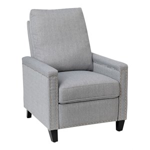 flash furniture carson fabric push back recliner with nail trim in light gray