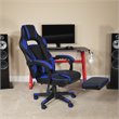 Flash Furniture X40 LeatherSoft Gaming Chair w/ Recline Back/Arms in Black/Blue