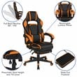 Flash Furniture X40 LeatherSoft Gaming Chair w/ Recline Back/Arm in Black/Orange