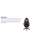 Flash Furniture X40 LeatherSoft Gaming Chair w/ Recline Back/Arm in Black/Purple