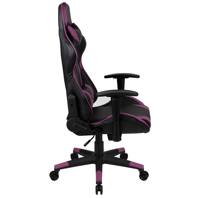 Flash Furniture X20 LeatherSoft Racing Gaming Ergonomic Chair in Purple