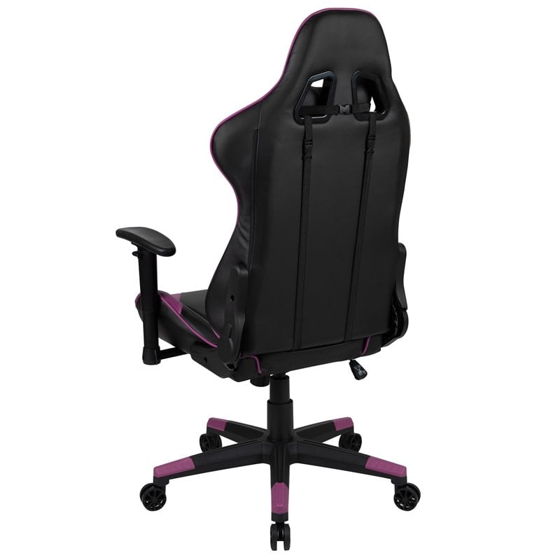 Flash Furniture X20 LeatherSoft Racing Gaming Ergonomic Chair in Purple