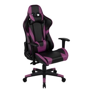 Flash Furniture X20 LeatherSoft Racing Gaming Ergonomic Chair in Purple