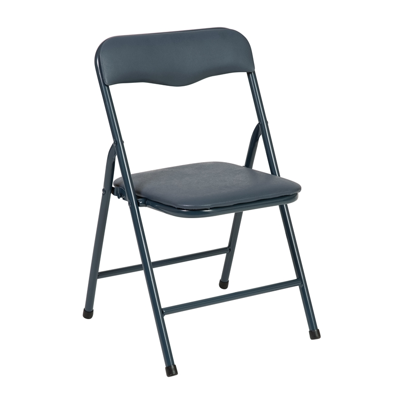 Flash Furniture 5PC Metal Kids Folding Activity Table and Chairs Set in Navy