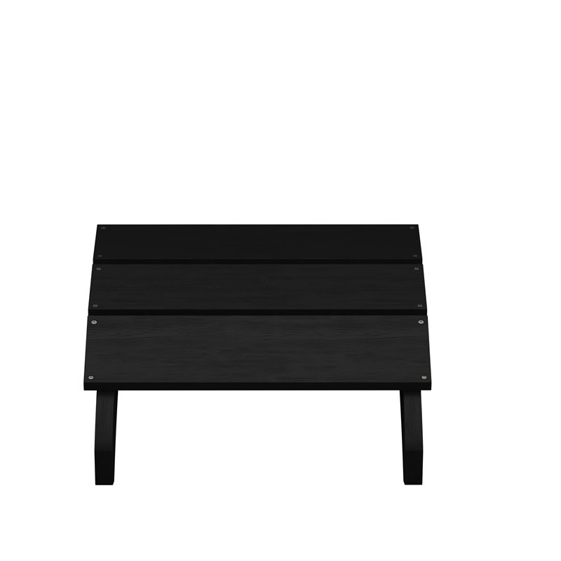 Flash Furniture Sawyer Indoor/Outdoor Resin Adirondack Ottoman in Black