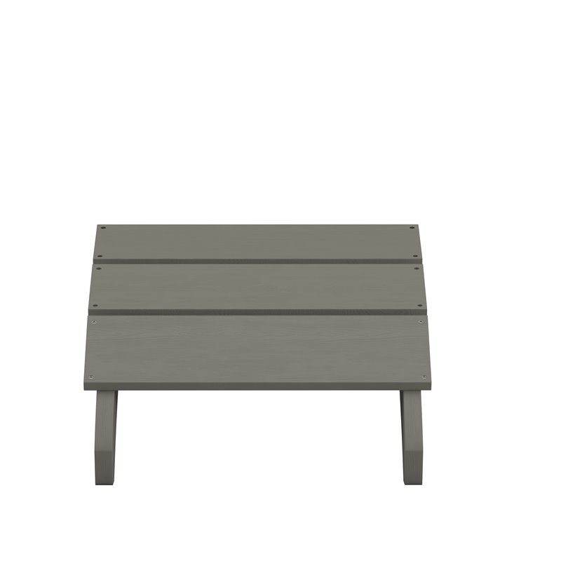 Flash Furniture Sawyer Indoor/Outdoor Resin Adirondack Ottoman in Gray