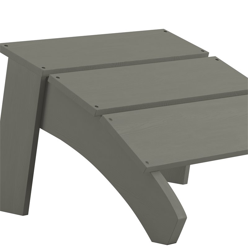 Flash Furniture Sawyer Indoor/Outdoor Resin Adirondack Ottoman in Gray