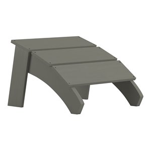 flash furniture sawyer indoor/outdoor resin adirondack ottoman in gray