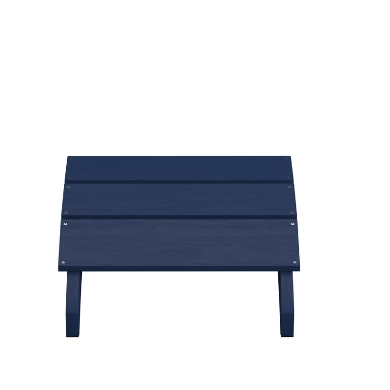 Flash Furniture Sawyer Indoor/Outdoor Resin Adirondack Ottoman in Navy