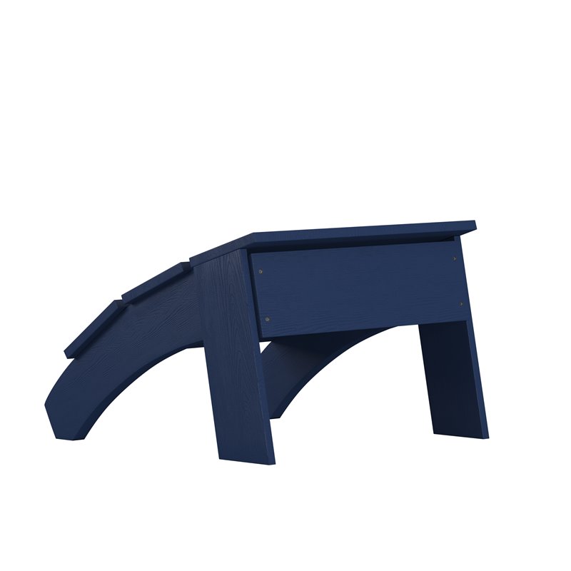 Flash Furniture Sawyer Indoor/Outdoor Resin Adirondack Ottoman in Navy