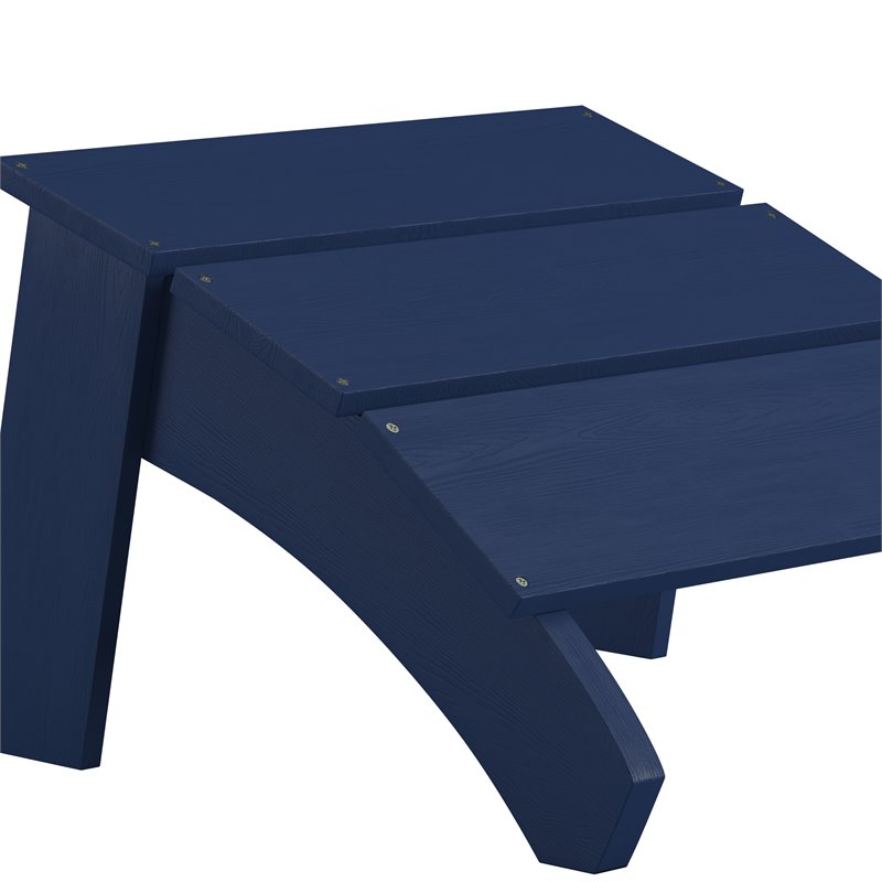 Flash Furniture Sawyer Indoor/Outdoor Resin Adirondack Ottoman in Navy