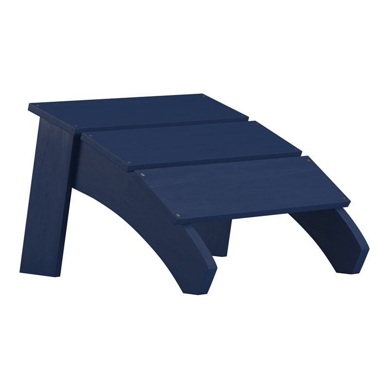 Flash Furniture Sawyer Indoor/Outdoor Resin Adirondack Ottoman in Navy