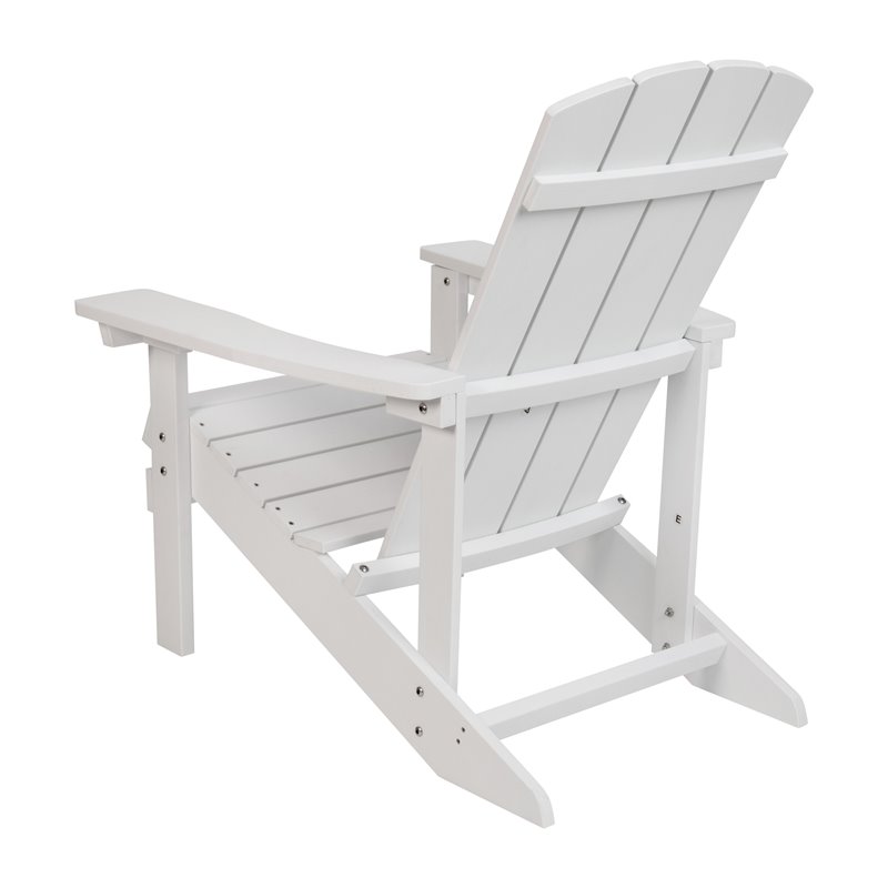Flash Furniture Charlestown All-Weather Resin Adirondack Chair in White