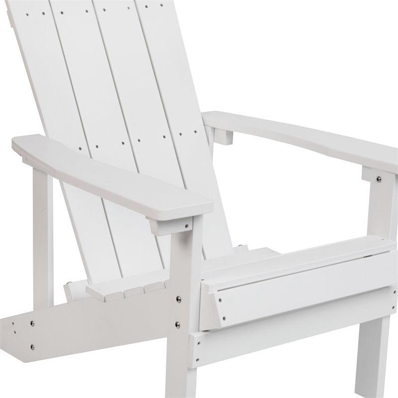 Flash Furniture Charlestown All-Weather Resin Adirondack Chair in White
