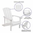 Flash Furniture Charlestown All-Weather Resin Adirondack Chair in White