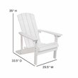 Flash Furniture Charlestown All-Weather Resin Adirondack Chair in White