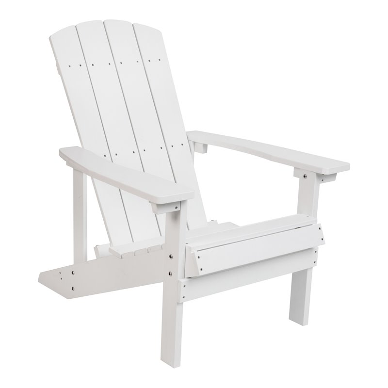Flash Furniture Charlestown All-Weather Resin Adirondack Chair in White