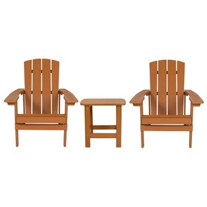 flash furniture charlestown resin adirondack side table & 2 chairs set in brown