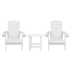 flash furniture charlestown resin adirondack side table & 2 chairs set in white