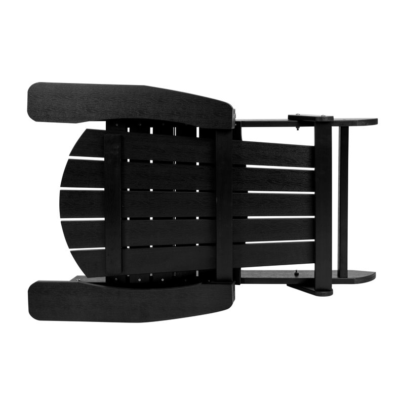 Flash Furniture Charlestown All-Weather Resin Folding Adirondack Chair in Black