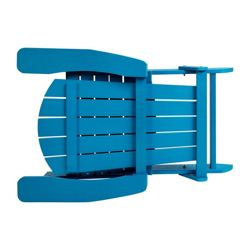 Flash Furniture Charlestown All-Weather Resin Folding Adirondack Chair in Blue